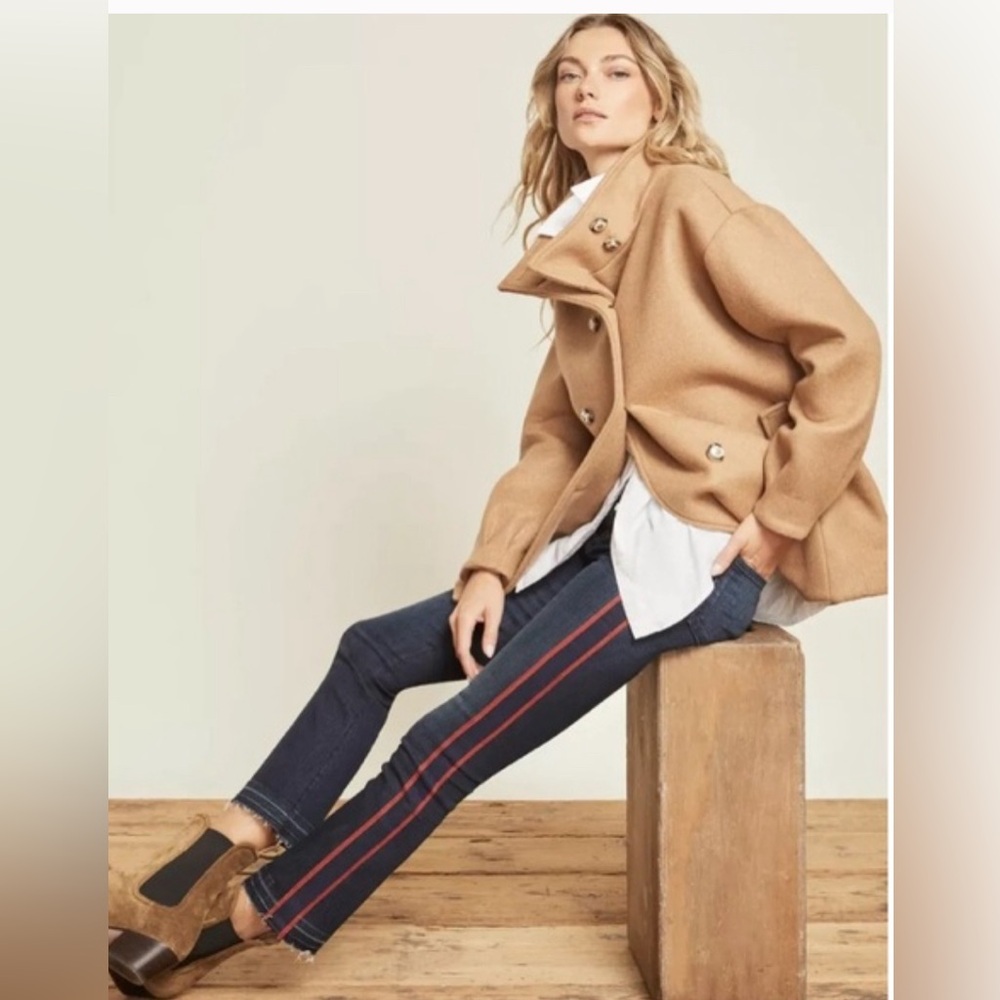 Veronica Beard Dark Blue Jeans with Red Accent